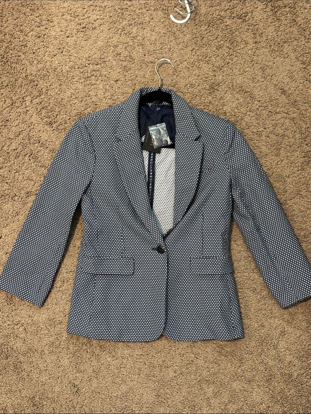 ATM Anthony Thomas Melillo Navy & White Microdot Jacket